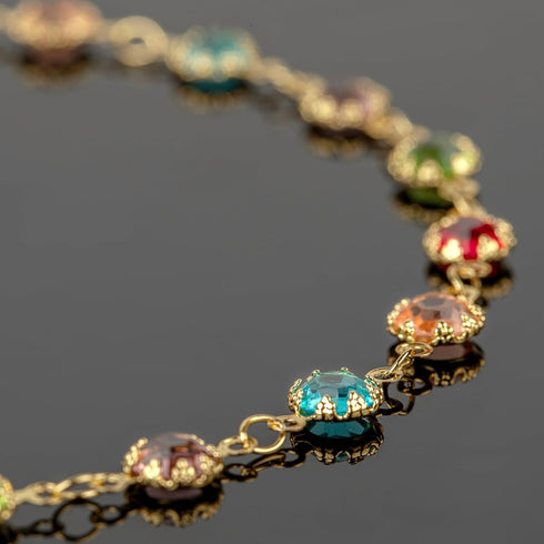 UMAOKANG Colorful Crystal Jewelry Chains Bulk 18K Gold Plated Brass Chain for Jewelry Making Women Necklace Bracelet DIY Craft Chain Roll...