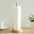 Bamboo Paper Towel Holder,DNIEBW Kitchen Paper Holder Countertop Stand up Towels Roll Stand Organizer Simply Standing Countertop Wooden Paper Fits...