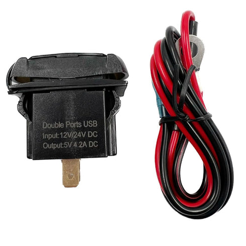 KIRO&SEEU 4.2A Dual USB Power Charger Rocker Switch Style USB Charger 12V-24V Fast Charge Socket Waterproof Quick Charger for Cars Boats Trucks RV...