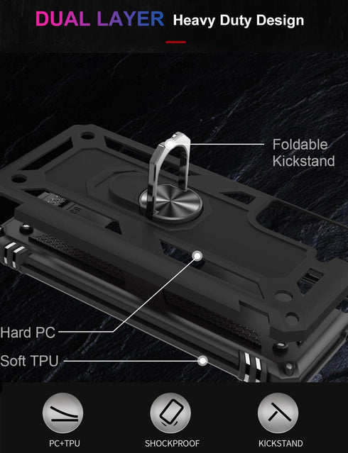 IKAZZ for Galaxy S21 Case,Military Grade Shockproof Heavy Duty Protective Phone Cover Pass 16ft Drop Test with Magnetic Kickstand Car Mount Holder...
