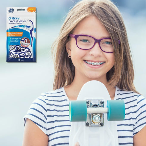 Braces Flosser - Designed for Braces for an Easy & Effective Clean, Ultra Strong Floss - 40 Count (Pack of 3)...