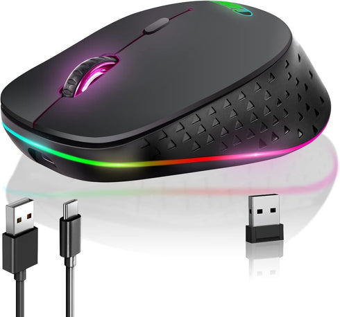 Wireless Gaming Mouse Computer Mouse PC Mouse Mac Gaming Mouse Bluetooth Mouse Soundless Mouse Mice for PC, Tablet, Laptop with Win/Pad/Mac/Linux/...
