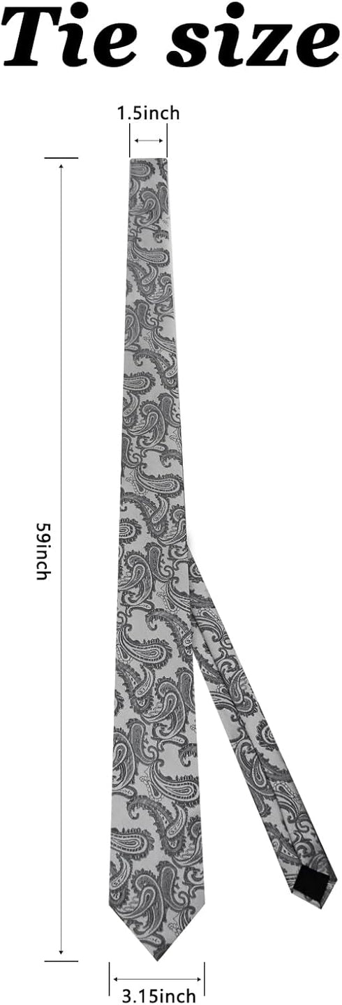 Men's Ties, 3.15" Silk Neckties Black Ties for Men Formal Business Wedding Party Gifts...