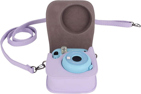 Phetium Instant Camera Case Compatible with Instax Mini 11/12,PU Leather Bag with Pocket and Adjustable Shoulder Strap (Lilac Purple)...