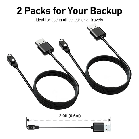 2-Pack Magnetic Charging Cables LMC284: Fast & Safe Charging for Open-Ear Bluetooth Headphones. USB Charger Cord for Bone Conduction Wireless Earp...