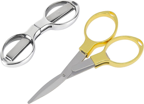 2 Pcs Small folding scissors small portable travel sewing scissors stainless steel telescopic scissors Fish line scissors Alloy scissors...