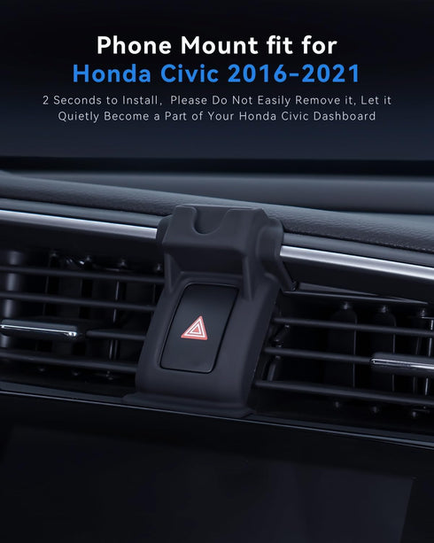 BEHAVE Phone Holder fit for Honda Civic 2015-2021,360°Adjustable Car Mount Comapatible with iPhone 8/7/6s, Android Series and Other Smartphone...