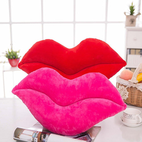 LEVINIS Hot Pink Lip Shape Throw Pillows Girls Soft Velvet Decorative Reversible Pillow Cushion for Bed Couch Office 23.6 x 13.6 Inch...