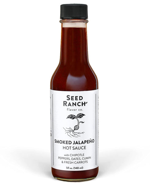 Seed Ranch Gourmet Smoked Jalapeno Hot Sauce, 5 Fl Oz - Medium Heat - Chipotle Pepper, Dates, Cumin & Carrots - Vegan, Non-GMO - Tacos, Burritos, ...