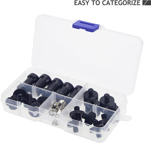 24 Pcs Camera Screw Adapter 1/4 to 1/4 and 1/4 to 3/8 Tripod Mount Converter Set for Camera Mount, Monopod, Ballhead, Flash Light Stand Frgyee...