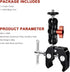 Super Clamp Camera Mount with Double Ball Head Adapter - Compatible with Canon Nikon DSLR, Gopro, LED Lights, Ronin-M/MX, Freefly MOVI - 360° Rota...
