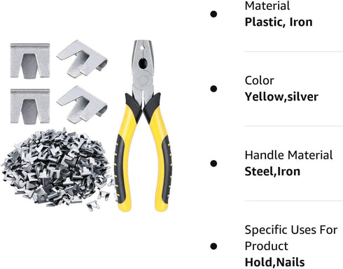 300 Pieces Wire Cage Clips with 1 Piece Wire Cage Buckle Snap Plier for Chicken Pet Dog Cat Cage (Silver, Black Yellow)...