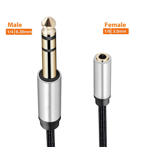 1/4 to 1/8 Headphone Cable Adapter, TRS Auxiliary Aux Cord 6.35mm Male to 3.5mm Female Stereo Jack Audio Adapter for Amplifiers,Guitar, Piano, Hom...
