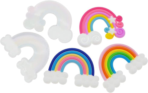 50pcs Assorted Cute Rainbow Slime Charms Clouds Ornaments Flat Back Charms for DIY Scrapbooking Crafts Accessories...