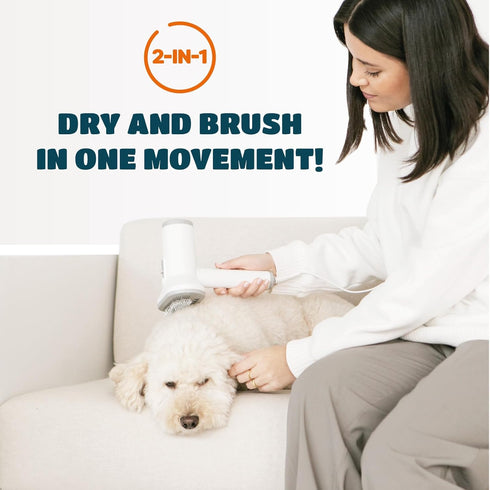 Pet Hair Dryer | 2-in-1 Pet Dryer with Slicker Brush | Dog Hair Dryer | Cat Dryer | Dog Blow Dryer | Pet Grooming Dryer | For Small and Medium-Siz...