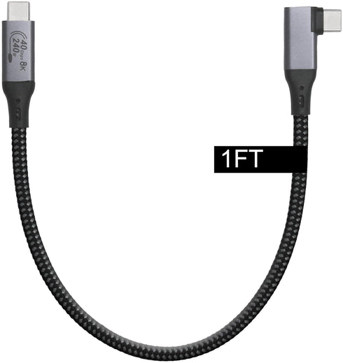 1-Foot USB4 Cable Compatible with Thunderbolt 3, Thunderbolt 4 and USB-C - Supports 8K HD Display, 40gbps Data Transfer, 240W Charging - 90-Degree...