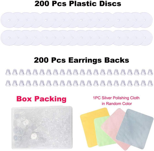 Ear Lobe Support Patches - 200 PCS/100 Pairs Hypo-allergenic Prevents Tears & Reduces Earring Strain, Clear & Comfortable Patch, Earring Backs for...