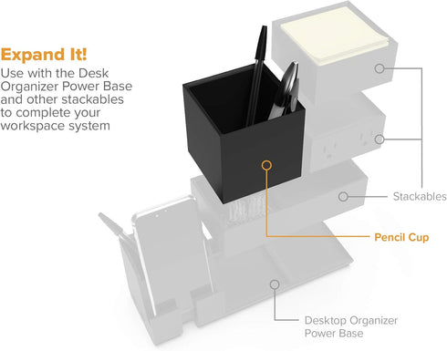 Bostitch Office Konnect Pencil Cup Desk Organizer, Pen Cup, Black...
