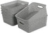 6-Pack Plastic Storage Organizer Basket, 10.04"L x 7.48"W x 3.95"H, Slightly Gray...