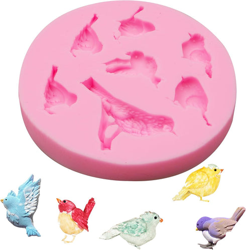 Lovely Bird Silicone Molds 1 Pcs, Sparrow Fondant Mold for Chocolate Cake Decoration Candy Cupcake Topper Cake Polymer Clay Crafts Epoxy Resin...