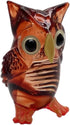 Garden Deco Glow in The Dark Brown Owl Standing Hand Blown Art Glass Figurine Ornament Sculpture...
