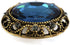 10 pcs Whole Oval Cut Blue Rhinestone Vintage Copper Hollow Metal Shank Sewing Coat Buttons -25mm -1"...