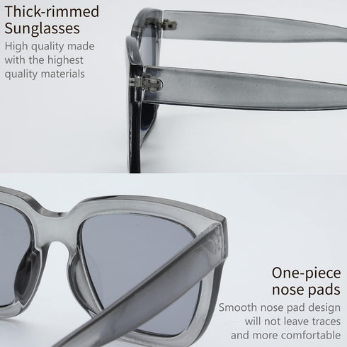 The Fresh Flat Lens Retro Oversized Square Sunglasses for Women...