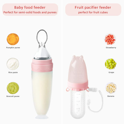 Termichy Baby Food Dispensing Spoon: Squeeze Feeder Dispenser for Baby - Self Feeding Bottle Spoon...