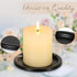 Black Iron Plate Candle Holder- Set of 4 |3.8" D x 0.2" H| Decorative Iron Pillar Candle Plate, Elegant Candle Stand for LED & Wax Candles, Incens...
