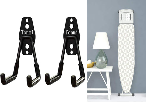 2Pcs Ironing Board Hook - Wall Mount Holder for Laundry & Utility Rooms...