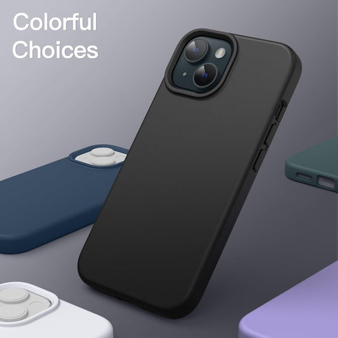 JETech Silicone Case for iPhone 15 Plus 6.7-Inch, Silky-Soft Touch Full-Body Protective Phone Case, Shockproof Cover (Black)...