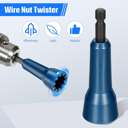 2 Pcs Wire Twister Tool for Drill, Wire Twister, Wire Twisting Tool, Drill Wire Twister, Wire Connector Driver Wire Connector Socket with 1/4 Chuc...