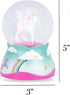 Elanze Designs Flying Rainbow Unicorn 80MM Sturdy Wind Up Musical Glitter Water Snow Globe Tabletop Dresser Nightstand Figurine Decoration Plays T...