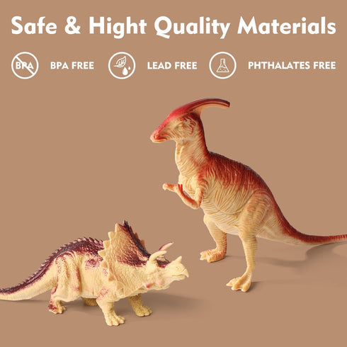 12Pack Educational Realistic Dinosaur Figure Toys for Toddler 6'' to 7" Large Size Dinosaur Playset Gift for Kids, Boys, and Girls Children's Birt...
