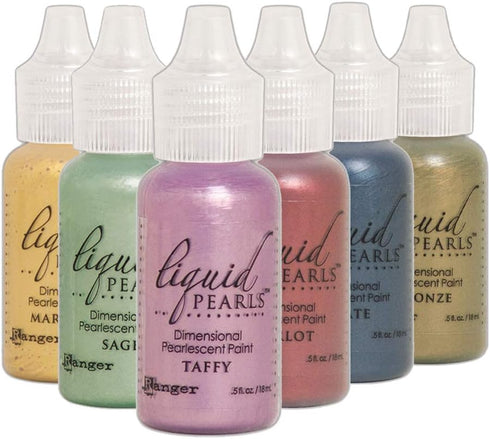 Liquid Pearls Ranger Dimensional Pearlescent Paint, Set of Six Colors Bundle (Sunset)...