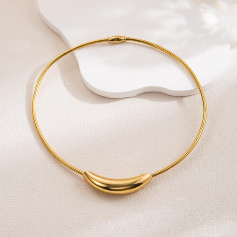 Dtja Chunky Choker Chain Necklace for Women Titanium Steel 18K Gold Plated Thick Round Snake Chain Necklaces Fashion Chic Minimalist Jewelry Gift ...