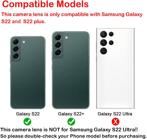 2 Set Back Camera Lens Replacement for Samsung Galaxy S22 and 22+ Plus with Professional Repairing Tool Kit and Installation Instruction......