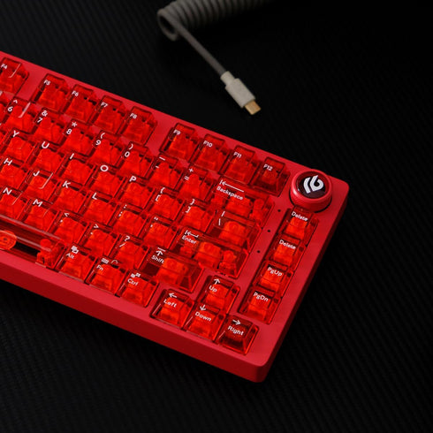 114 Keys Transparent Keycaps PC Cherry Profile Red Crystal Keycap Set Fit for Cherry Mx Switches Mechanical Keyboard...