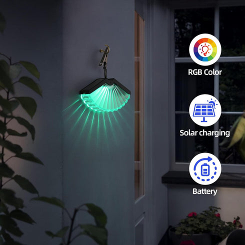 Solar Wall Lights,2 Lighting Modes Solar Fence Lights,Warm White & Color Glow LED Lights, Solar Lights for Garden,Patio,Deck Railing,Pool and Wall...