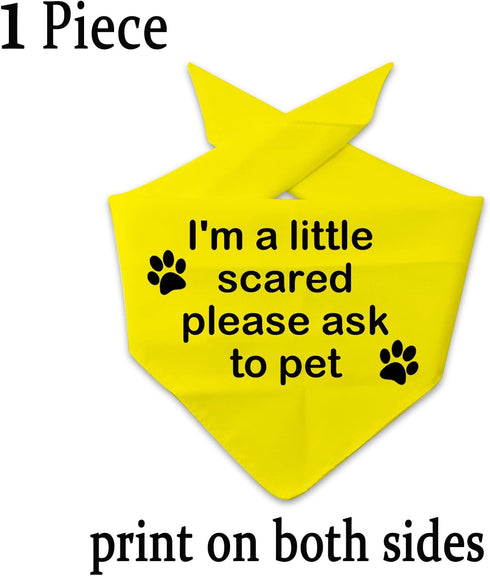 JXGZSO 1 Piece Nervous Anxious Dog Bandana Ask to Pet Dog Bandana Nervous Dog Gear (a Little Scared D)...