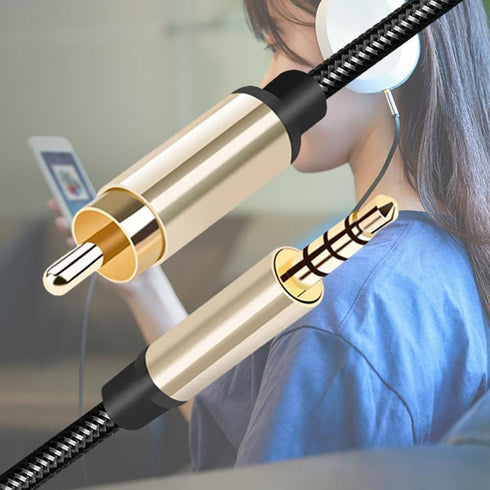 Digital Coaxial Audio Video Cable HDTV Stereo Spdif RCA to 3.5mm Male Jack Plug Line for Stereo Receiver Speakers Projector 1 Meter......