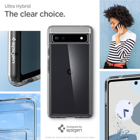 Spigen Ultra Hybrid Designed for Pixel 6a Case (2022) - Crystal Clear...