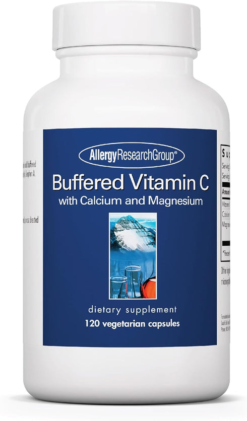 Allergy Research Group Buffered Vitamin C - Buffered Vitamin C 100mg per Serving, Ascorbic Acid Powder Capsules with Calcium Magnesium Complex, Im...