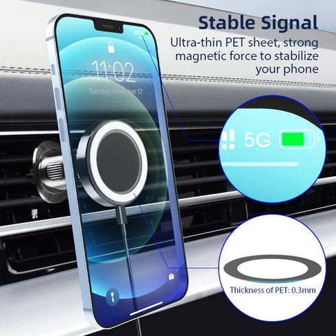 Magnetic Car Mount Charger – 15W Magnetic Phone Charger Compatible with iPhone, Samsung, Huawei – Fast-Charging Car Phone Holder Wireless Charger ...