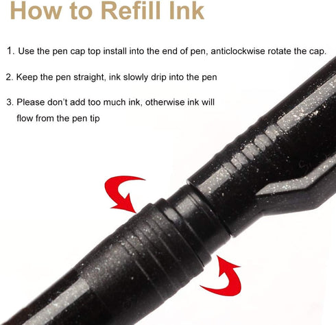 Refill Hand Lettering Pens, 4 Size Black Ink Calligraphy Pen Brush Lettering Pens Markers for Beginners Writing, Card Making, Signature, Illustrat...