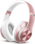9S Over Ear Bluetooth Headphones, 60 Hours Playtime, Hi-Fi Stereo, Deep Bass, Microphone, Foldable, Rose Gold...