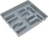 Home Basics 7 Compartment Deep Molded Plastic Flatware and Utensil Tray Holder Cutlery Organizer with Rounded Corners, Stackable Design | Grey...