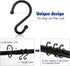 Metal Shower Curtain Hooks?Set of 12 Rings?Rust Resistant S Shaped Hooks Hangers for Kitchen Utensils, Clothing, Towels, etc. (Black)...