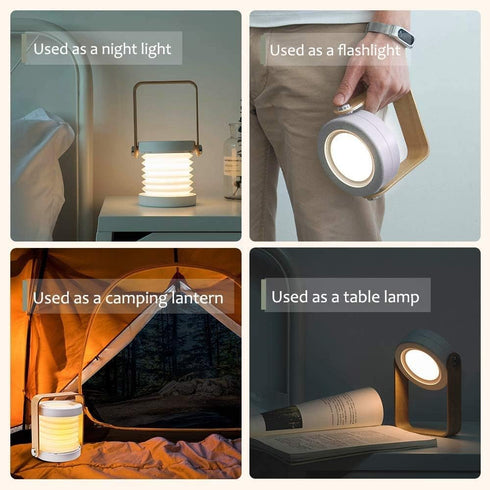 Table Lamp Touch Night Light - Portable Rechargeable LED Lantern Lamp Retractable, Touch Control 3 Intensity Levels Lights for Study Room,Desk,Kid...