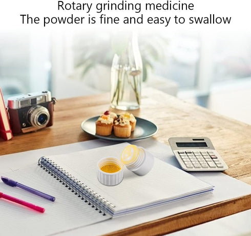 Pill Cutter and Grinder - 4 in 1 Pill Cutter and Crusher and Storage Pill Box and Water Cup, Travel Multifunctional Pill Organizer Pill Splitter D...